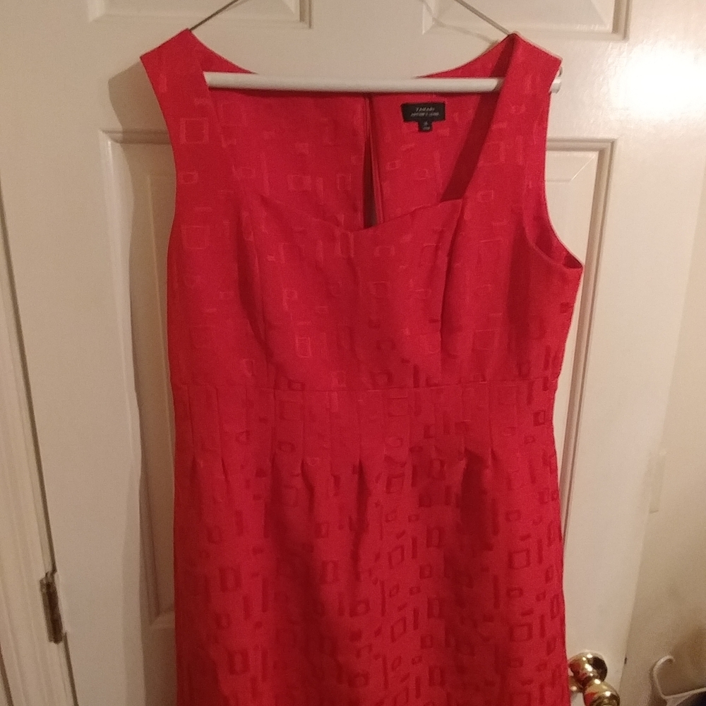 Red Tahari dress, like new size 14